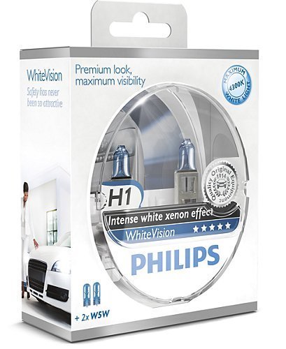 Žiarovka 12V H1 55W P14,5s+W5W WhiteVision SET 2k