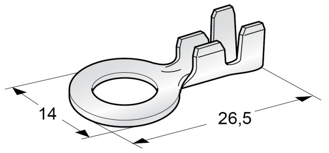 Očko neizolované   8,4 mm mosadzné 2-4mm  