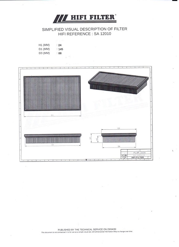 Vzduchový filter SA12010