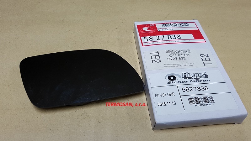 Sklo vonkajšieho zrkadla vyhrievané